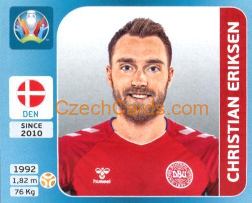 Christian Eriksen 2020 Panini UEFA Euro Tournament Ed. Blue #159