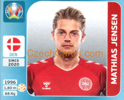 Mathias Jensen 2020 Panini UEFA Euro Tournament Ed. Blue #161
