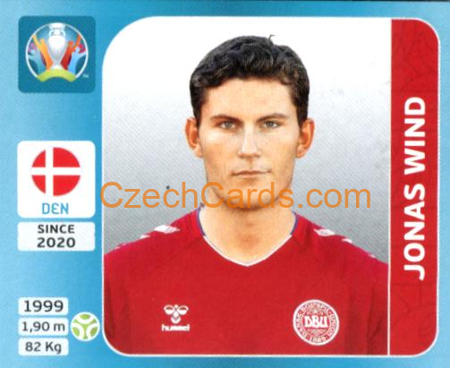 Jonas Wind 2020 Panini UEFA Euro Tournament Ed. Blue #168