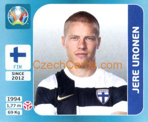 Jere Uronen 2020 Panini UEFA Euro Tournament Ed. Blue #177