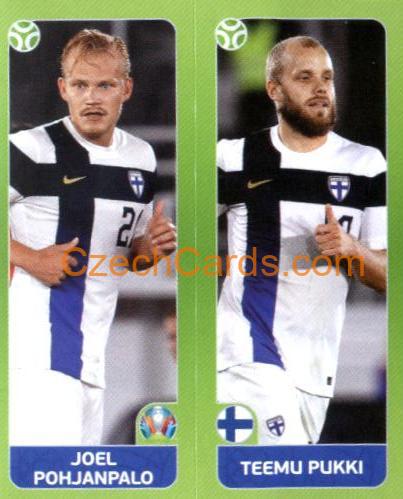 Joel Pohjanpalo / Teemu Pukki 2020 Panini UEFA Euro Tournament Ed. Blue #195
