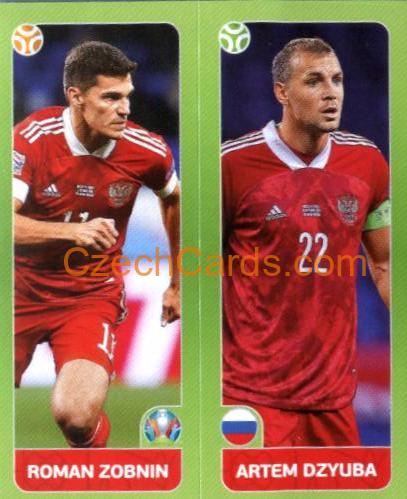 Roman Zobnin / Artem Dzyuba 2020 Panini UEFA Euro Tournament Ed. Blue #201