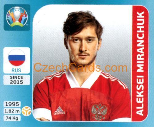 Aleksei Miranchuk 2020 Panini UEFA Euro Tournament Ed. Blue #216