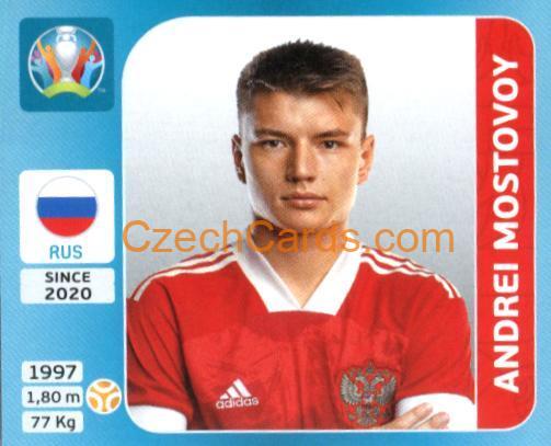 Andrei Mostovoy 2020 Panini UEFA Euro Tournament Ed. Blue #218