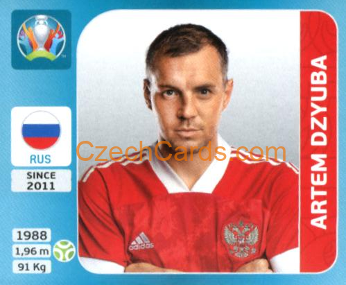 Artem Dzyuba 2020 Panini UEFA Euro Tournament Ed. Blue #222