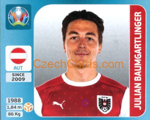 Julian Baumgartlinger 2020 Panini UEFA Euro Tournament Ed. Blue #233