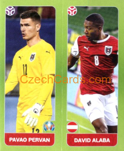Pervan / Alaba 2020 Panini UEFA Euro Tournament Ed. Blue #244