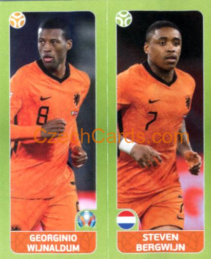 Wijnaldum / Bergwijn 2020 Panini UEFA Euro Tournament Ed. Blue #254