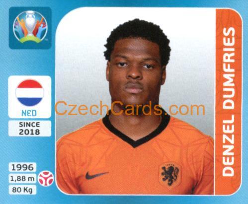 Denzel Dumfries 2020 Panini UEFA Euro Tournament Ed. Blue #263