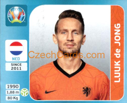 Luuk de Jong 2020 Panini UEFA Euro Tournament Ed. Blue #275