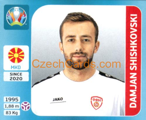 Damjan Shishkovski 2020 Panini UEFA Euro Tournament Ed. Blue #279