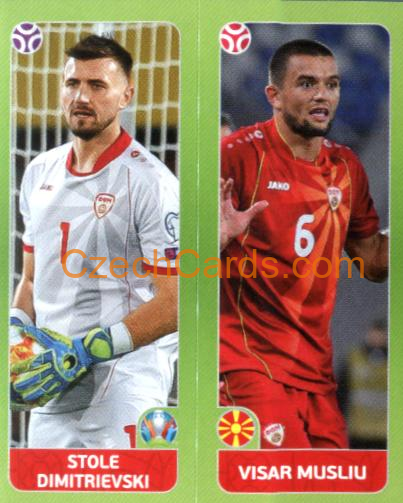 Stole Dimitrievski / Visar Musliu 2020 Panini UEFA Euro Tournament Ed. Blue #298