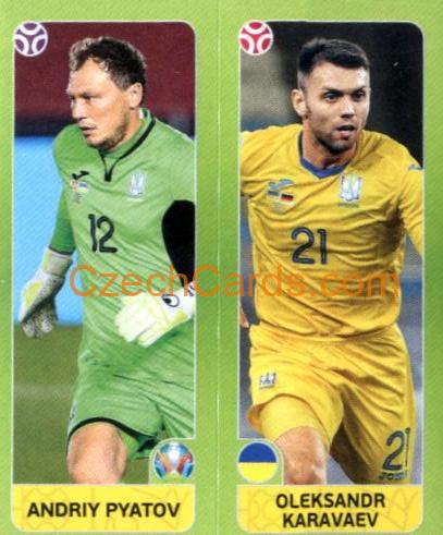 Andriy Pyatov / Oleksandr Karavaev 2020 Panini UEFA Euro Tournament Ed. Blue #304