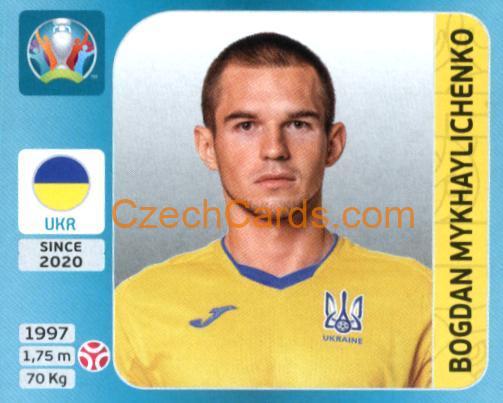 Bogdan Mykhaylichenko 2020 Panini UEFA Euro Tournament Ed. Blue #316