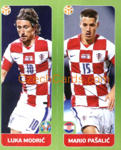 Luka Modrić / Mario Pašalić 2020 Panini UEFA Euro Tournament Ed. Blue #355