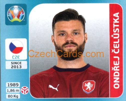 Ondřej Čelůstka 2020 Panini UEFA Euro Tournament Ed. Blue #369