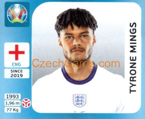 Tyrone Mings 2020 Panini UEFA Euro Tournament Ed. Blue #392