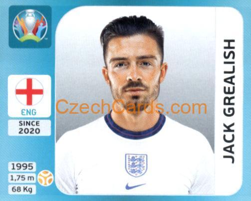 Jack Grealish 2020 Panini UEFA Euro Tournament Ed. Blue #397
