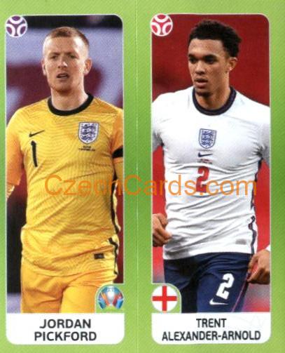 Jordan Pickford / Alexander-Arnold 2020 Panini UEFA Euro Tournament Ed. Blue #406