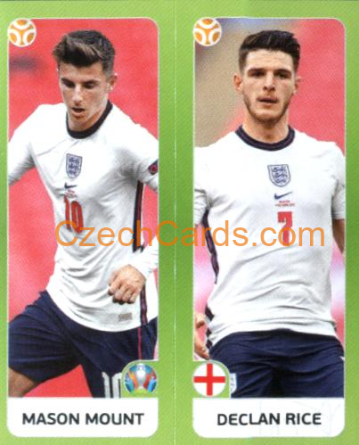 Mason Mount / Declan Rice 2020 Panini UEFA Euro Tournament Ed. Blue #409
