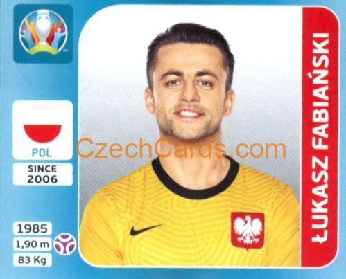 Łukasz Fabiański 2020 Panini UEFA Euro Tournament Ed. Blue #441