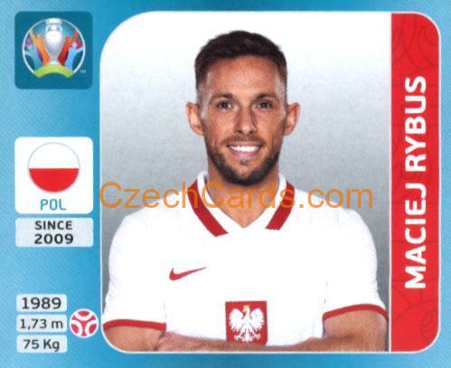 Maciej Rybus 2020 Panini UEFA Euro Tournament Ed. Blue #447