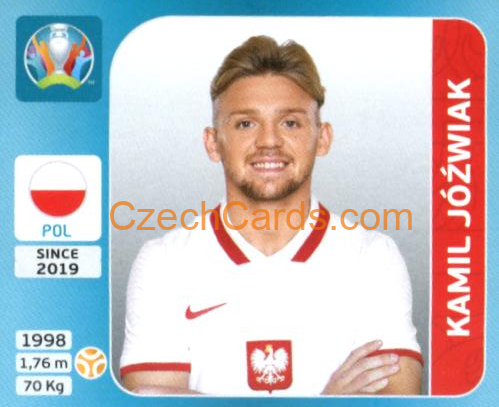 Kamil Jóźwiak 2020 Panini UEFA Euro Tournament Ed. Blue #451