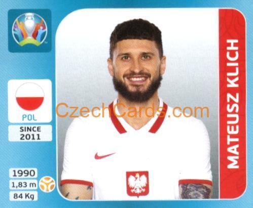 Mateusz Klich 2020 Panini UEFA Euro Tournament Ed. Blue #452
