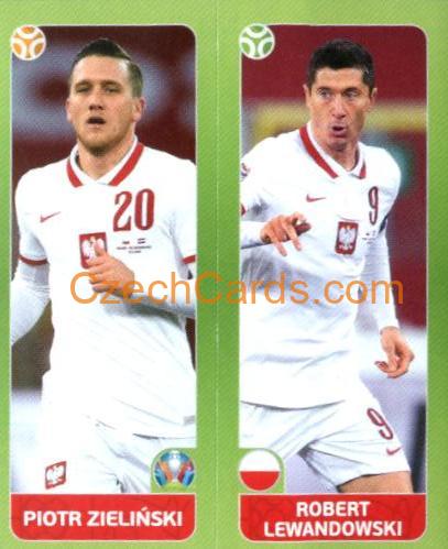 Piotr Zieliński / Robert Lewandowski 2020 Panini UEFA Euro Tournament Ed. Blue #464