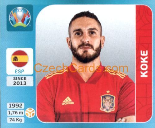 Koke 2020 Panini UEFA Euro Tournament Ed. Blue #504