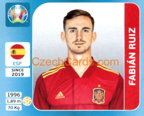 Fabián Ruiz 2020 Panini UEFA Euro Tournament Ed. Blue #506
