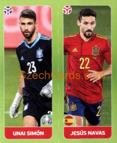 Unai Simón / Jesús Navas 2020 Panini UEFA Euro Tournament Ed. Blue #514