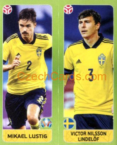Mikael Lustig / Victor Nilsson Lindelöf 2020 Panini UEFA Euro Tournament Ed. Blue #521