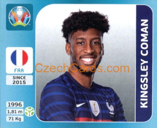 Kingsley Coman 2020 Panini UEFA Euro Tournament Ed. Blue #563