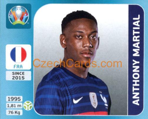 Anthony Martial 2020 Panini UEFA Euro Tournament Ed. Blue #566