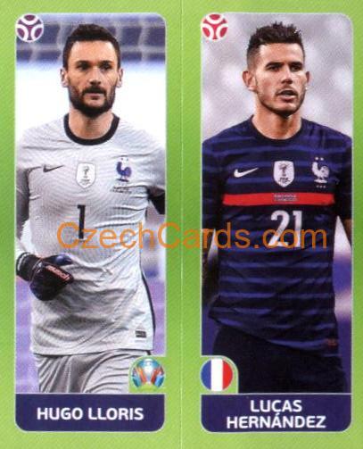 Hugo Lloris / Lucas Hernández 2020 Panini UEFA Euro Tournament Ed. Blue #568