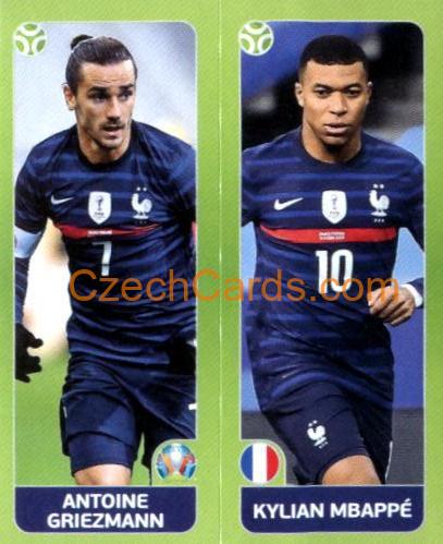 Antoine Griezmann / Kylian Mbappé 2020 Panini UEFA Euro Tournament Ed. Blue #573