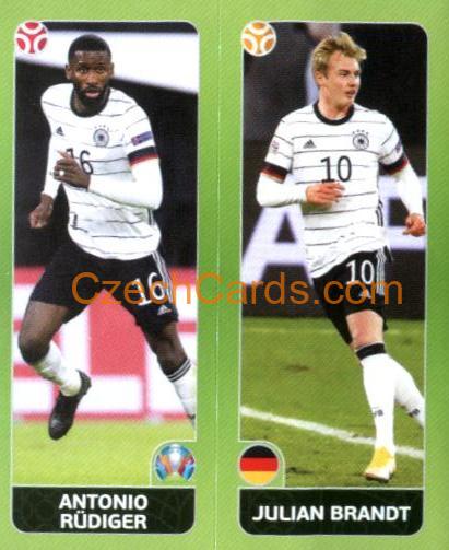 Antonio Rüdiger / Julian Brandt 2020 Panini UEFA Euro Tournament Ed. Blue #575