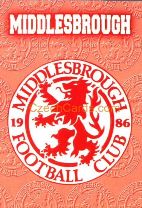Middlesbrough club badge embossed 1996/97 MERLIN Premier Gold #E12