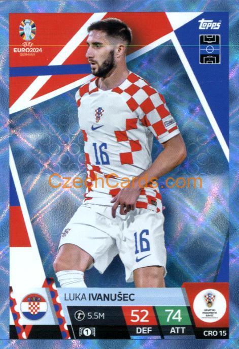 Luka Ivanušec 2024 EURO Match Attax Crystal Parallel #CRO15