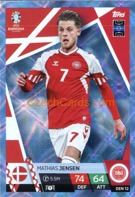 Mathias Jensen 2024 EURO Match Attax crystal parallel #DEN12