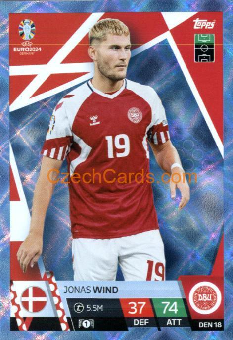 Jonas Wind 2024 EURO Match Attax crystal parallel #DEN18