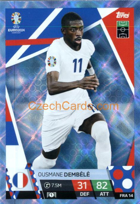 Ousmane Dembélé 2024 EURO Match Attax crystal parallel #FRA14