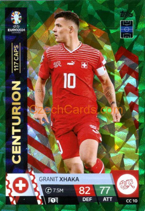 Granit Xhaka 2024 EURO Match Attax Centurion green parallel #CC10