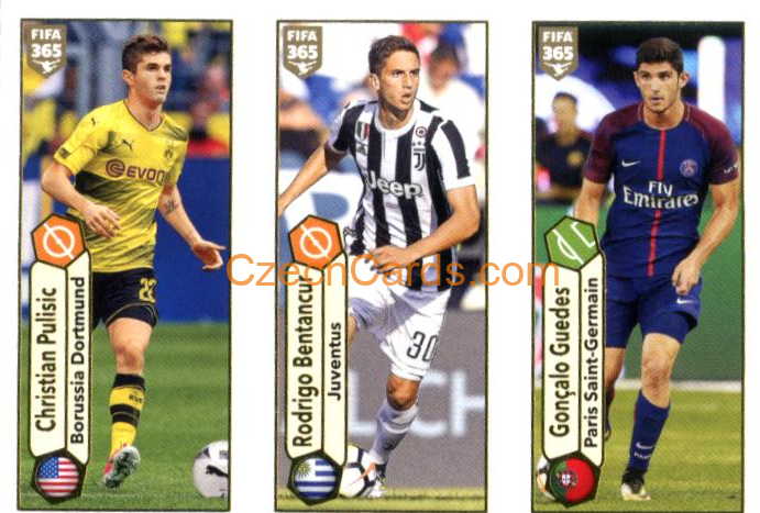 Pulisic / Bentancur / Guedes 2018 Panini FIFA 365 sticker #131