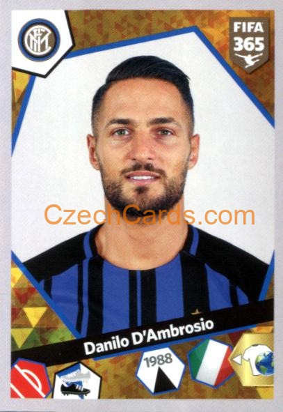 Danilo D'Ambrosio 2018 Panini FIFA 365 sticker #E27