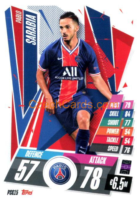 Pablo Sarabia 2020/21 Match Attax #PSG15