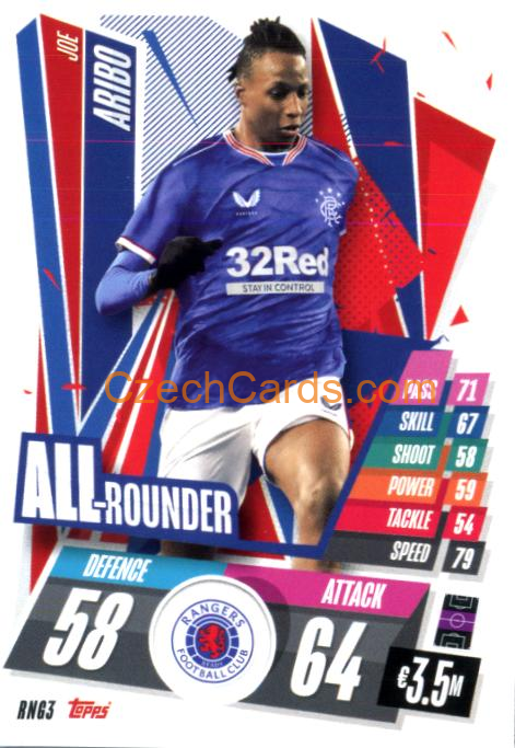 Joe Aribo 2020/21 Match Attax #RNG3