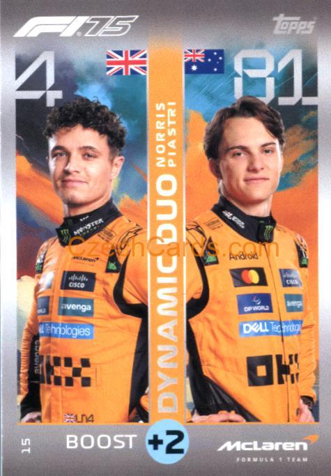 Lando Norris / Oscar Piastri 2025 Topps Turbo Attax #15