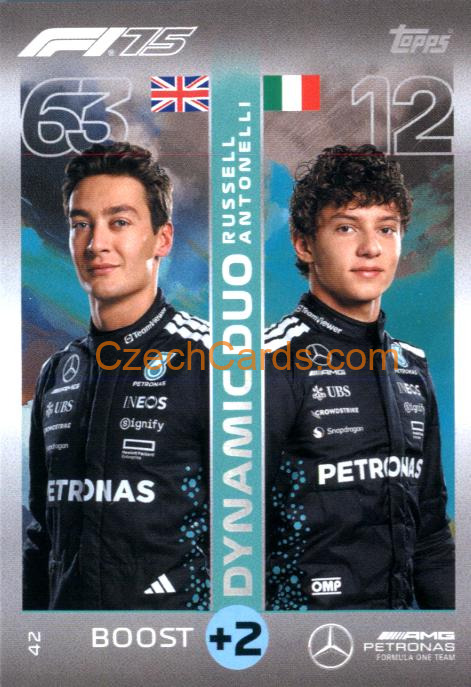 George Russell / Kimi Antonelli 2025 Topps Turbo Attax #42